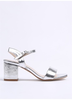 Серебряные женские туфли на каблуке Pierre Cardin