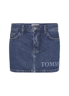 Темно-синяя женская мини-юбка с высокой талией Tommy Jeans
