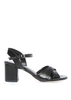 Женские кожаные черные туфли на каблуке Pierre Cardin