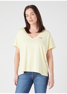 Светло-желтая женская футболка с V-образным вырезом Wrangler