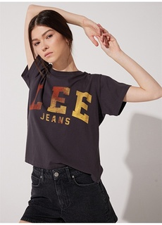 Черная женская футболка с круглым вырезом Lee