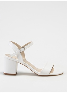 Белые женские туфли на толстом каблуке Pierre Cardin