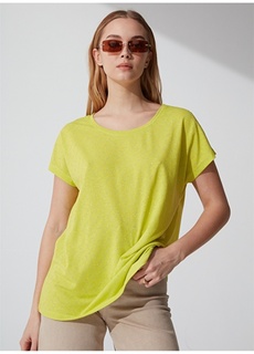 Зеленая женская футболка с круглым вырезом Pierre Cardin