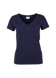 Однотонная темно-синяя женская футболка с V-образным вырезом U.S. Polo Assn.