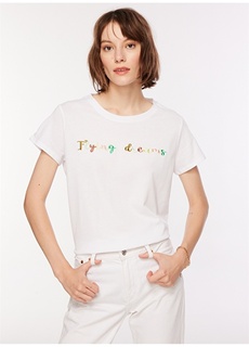 Белая женская футболка с круглым вырезом Pierre Cardin