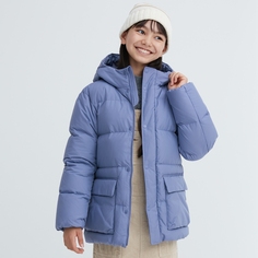 Uniqlo детская одежда для мальчиков и девочек, пуховик с капюшоном, теплая зимняя куртка-пуховик