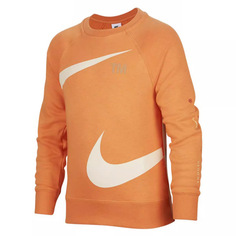 Свитшот Nike Large Logo Sports Casual, оранжевый/белый