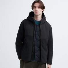 Предпродажа Uniqlo мужская и женская ветрозащитная флисовая куртка с капюшоном, толстовка, флисовая теплая