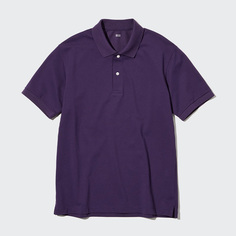 Рубашка-поло Uniqlo с короткими рукавами, фиолетовый