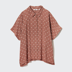 Uniqlo Women&apos;s Fancy Printed Shirt (французская весенне-летняя рубашка в горошек с короткими рукавами)