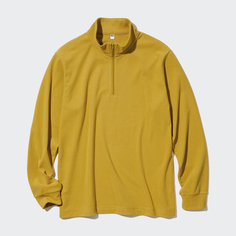 Пуловер Uniqlo унисекс эластичный флисовый с полумолнией, желтый