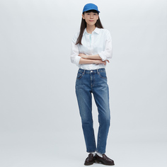 Женские узкие прямые джинсы Uniqlo (потертые повседневные брюки, новинка)