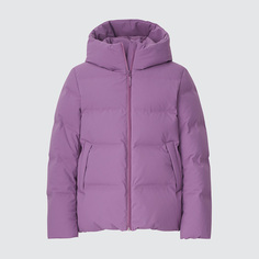 Куртка-пуховик Uniqlo бесшовная с капюшоном, фиолетовый
