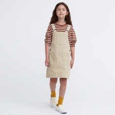 Uniqlo Одежда для девочек/Детская одежда/Вельветовая юбка на подтяжках для девочек (регулируемые бретели, одежда для родителей и детей)