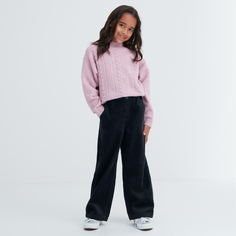 Uniqlo Одежда для девочек/Детская одежда/Свободные вельветовые брюки для девочек (Прямые широкие брюки, одежда для родителей и детей)