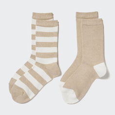Носки Uniqlo Girls HEATTECH (2 пары теплых носков контрастного цвета осенне-зимнего цвета)