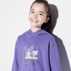 Uniqlo Детская одежда для девочек (UT) Толстовка с капюшоном SANRIO (длинный рукав Sanrio Parent-Child Kuromi)