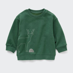 Флисовый пуловер Uniqlo для малышей (свитер с длинными рукавами, зима 2023 г.)