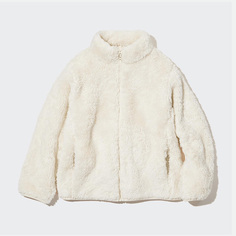 Детская одежда/Длинная бархатная флисовая куртка на молнии для мальчиков/девочек (флисовая куртка с длинными рукавами на осень и зиму) Uniqlo