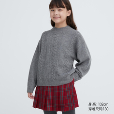 Uniqlo детская одежда суфле из пряжи, новый свитер с высоким воротником, свитер-суфле