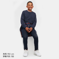 Детская одежда Uniqlo для мальчиков и девочек, толстовка с высокой эластичной резинкой и длинными рукавами,