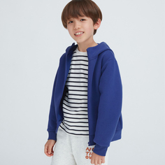 Детская одежда Uniqlo для мальчиков и девочек, высокоэластичная, быстросохнущая спортивная толстовка с капюшоном на молнии (куртка с длинными рукавами)