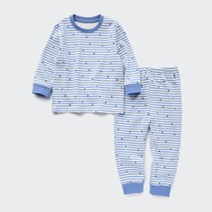 Uniqlo Мягкая эластичная хлопковая пижама для младенцев с длинными рукавами, комплект одежды для жизни