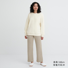 Костюм Uniqlo флисовый с длинными рукавами, светло-бежевый