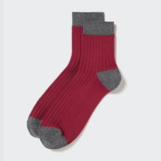 Мужские носки Uniqlo с узором, бордово-красный