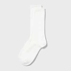 Мужские носки Uniqlo HEATTECH ниже колена, молочно-белый