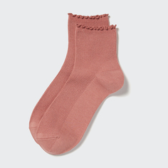 Женские носки Uniqlo HEATTECH кружевные, розовый