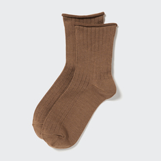 Женские носки Uniqlo HEATTECH с узором, светло-коричневый