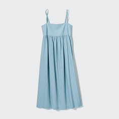 Uniqlo Женское платье на подтяжках со сборками из смесового льна (с 23 карманами весна и лето)