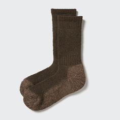 Мужские носки Uniqlo HEATTECH из махровой ткани, темно-коричневый