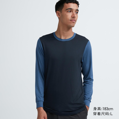 Мужская футболка Uniqlo HEATTECH с утеплением, темно-синий