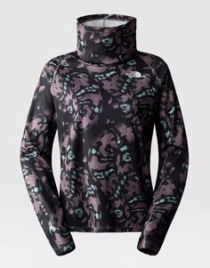 Водолазка The North Face Dragline Long-sleeve Baselayer Snake Charmer Print, черный/фиолетовый