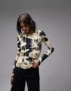 Водолазка Topshop Long Sleeve Funnel Neck, мультиколор