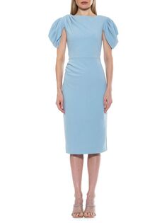Платье-футляр с драпировкой на плечах Alexia Admor Halogen blue