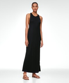 Модальное длинное платье с перекручиванием OYSHO, черный