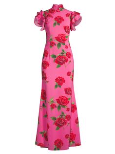 Платье трапециевидной формы Sylvie с цветочным принтом Sau Lee, розовый