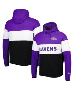 Мужской черный пуловер с капюшоном Baltimore Ravens Colorblock Current New Era