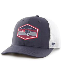 Мужская темно-синяя регулируемая кепка New England Patriots Burgess Trucker &apos;47 Brand