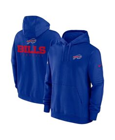 Мужской флисовый пуловер с капюшоном Royal Buffalo Bills Sideline Club Nike