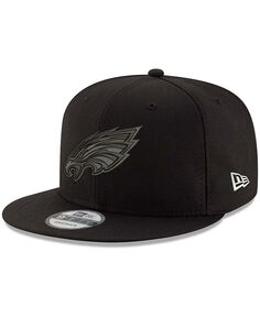 Мужская черная регулируемая кепка Philadelphia Eagles Black On Black 9Fifty New Era