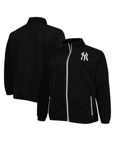 Мужская черная куртка с молнией во всю длину New York Yankees Big and Tall Polar Profile