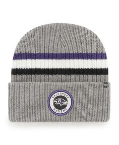 Мужская серая вязаная шапка Baltimore Ravens Highline с манжетами &apos;47 Brand