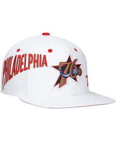 Мужская кепка с х-крышками белого цвета Philadelphia 76ers из твердой древесины, классическая шляпа Reppin Retro Snapback Mitchell &amp; Ness