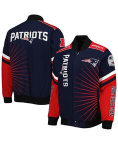 Мужская университетская куртка с полной застежкой темно-синего цвета New England Patriots Extreme Redzone G-III Sports by Carl Banks