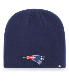 Мужская темно-синяя вязаная шапка с основным логотипом New England Patriots &apos;47 Brand