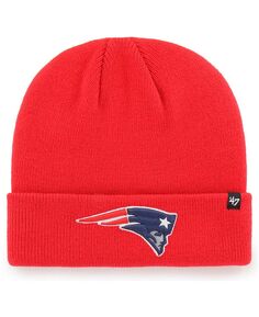 Мужская красная базовая вязаная шапка New England Patriots с манжетами &apos;47 Brand